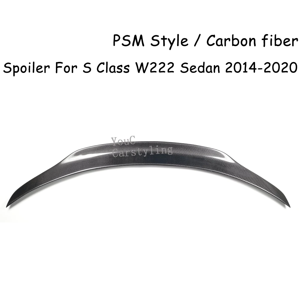 W222 PSM Style Carbon Fiber Trunk Boot Spoiler for Mercedes S Class W222 4-door Sedan 2014-2020 S350 S400 S450 S500 S600