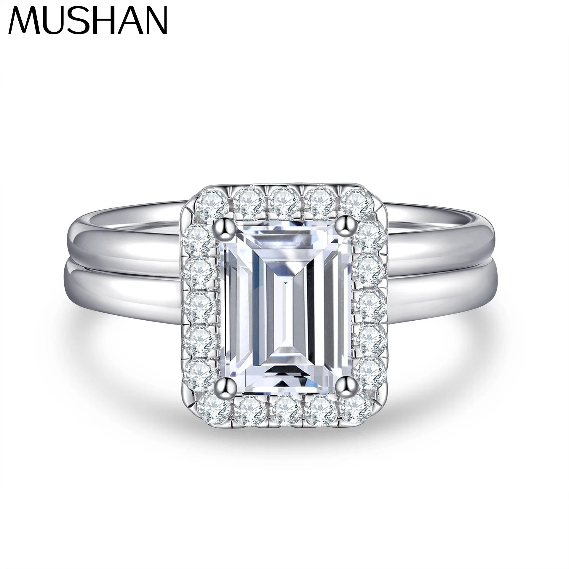 

MuShan Luxury Jewelry 925 Sterling Silver Ring Zircon 5A Oval Daily Wear for Girlfriend 18K Rose Gold Plated Fine Jewelry Rings