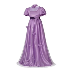 （in stock）Women Philippa Cosplay Costume Purple Dress women Regency Dress Noble Princess Ball Dress Party Purple Long Dress