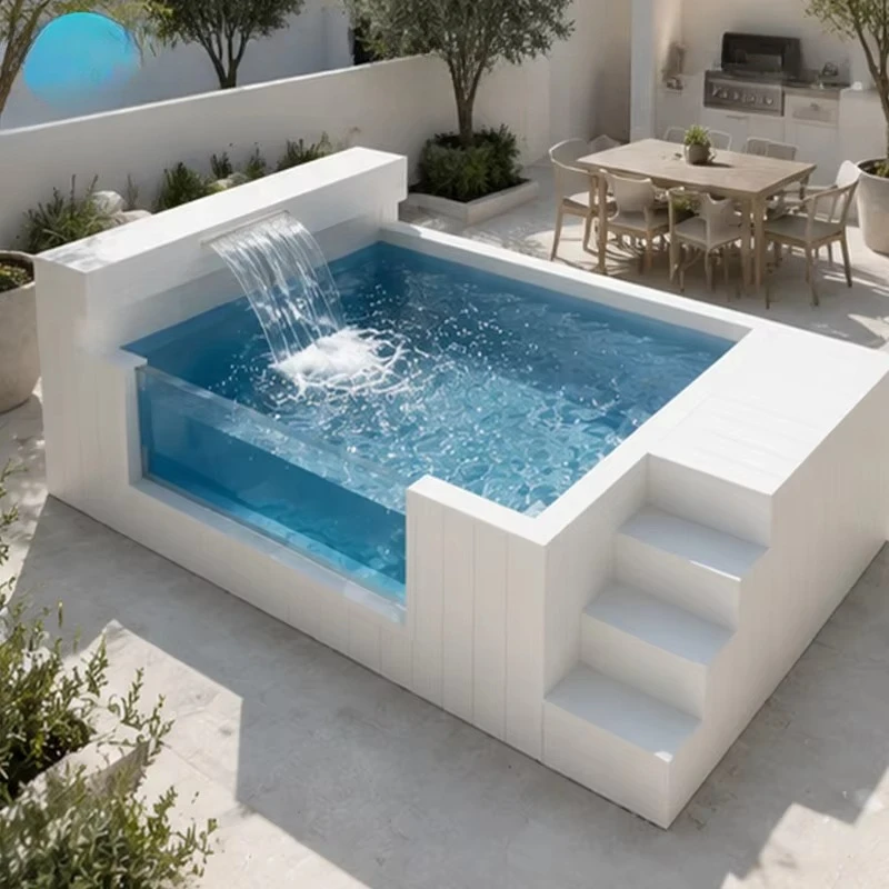 New Design Luxury Above-Ground Pool Outdoor WPC Home Backyard Fiberglass Pool