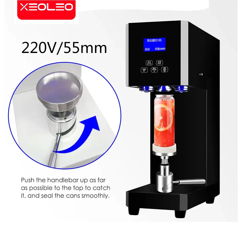 

XEOLEO Commercial Tin Can Seamer 55mm Aluminum Beer Automatic Can Sealing Machine Cola Sealing Capping Machine Milk Tea Shop