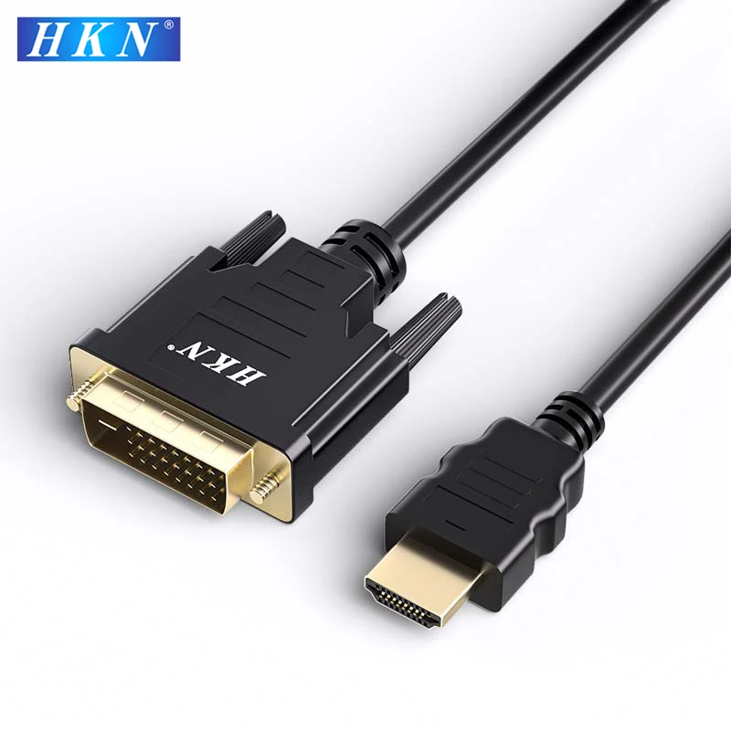 HKN HDMI To DVI Compatible Cable / DVI To HDTV Cable 1.8M 1080P HD DVI D 24 1 Pin Adapter Cables For TV BOX DVD PC Projector