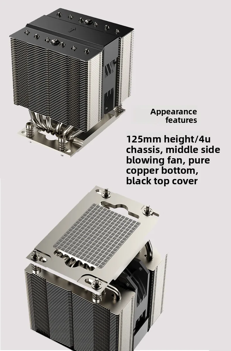 M95 PRO 6 Heat Pipe SP3 TR4 SP5 SP6 4189 4677 4U Server CPU Heatsink Fan