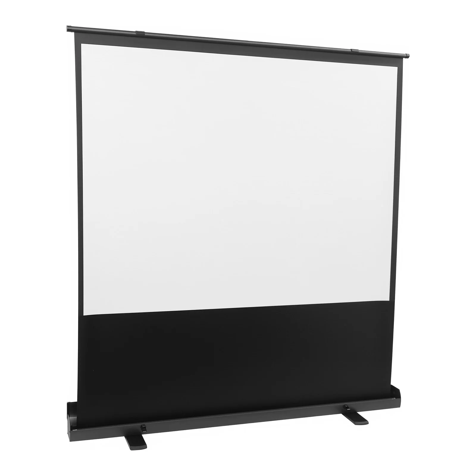 Bodenmontierte Projektionsleinwand, 80 Zoll, 4:3 Seitenverhältnis, Freistehende Bodenhochziehbare Leinwand, Mattweiße Leinwand 4:3 Betrachtungswinkel 120° °
