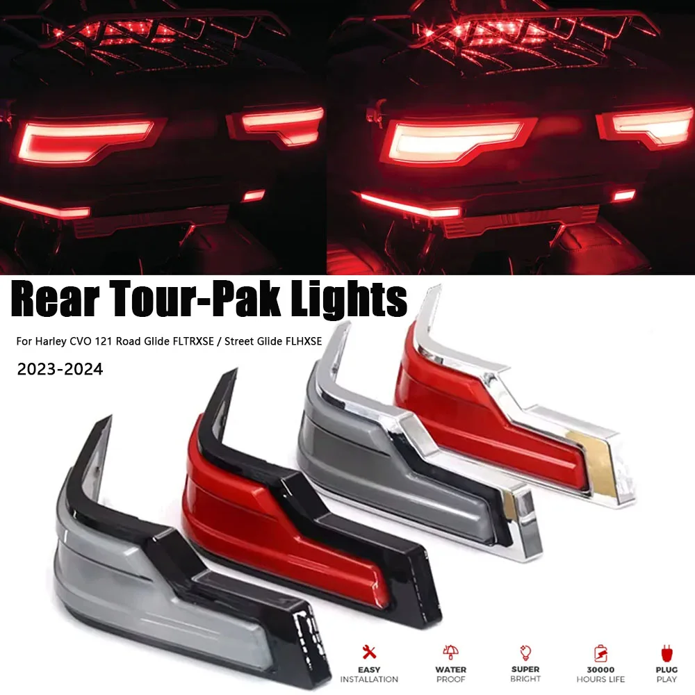 For Harley CVO 121 Road Glide FLTRXSE / Street Glide FLHXSE 2023 2024  Motorcycle Rear Tour-Pak King Tour Pack LED Lights