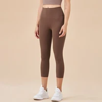 SOISOU Nylon Yoga Capri Pants Leggings Women's Pants Gym Sexy High Waist Tight Breathable Elastic Girl Sports Pants 13 Colors - Image 4