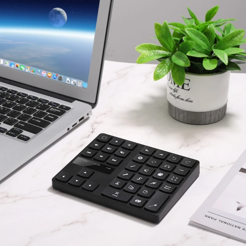 Portable Rechargeable Drawing Keyboard Wireless Keypad for Procreate and Durable Designs, 35Keys, Long Battery DropShipping