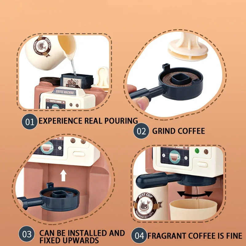 Meubles Machine à café pour enfants, jouet de Simulation pour bébé, caisse multifonctionnelle, ensemble de maison de jeu pour garçons et filles, cadeau combiné pour enfant