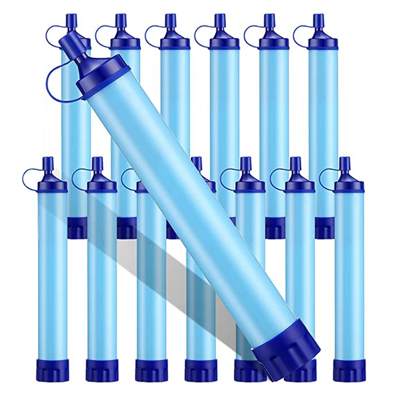 

14 Pcs Water Filter Straw Water Purifying Device Outdoor Filtration Survivals Gear Emergency Kit