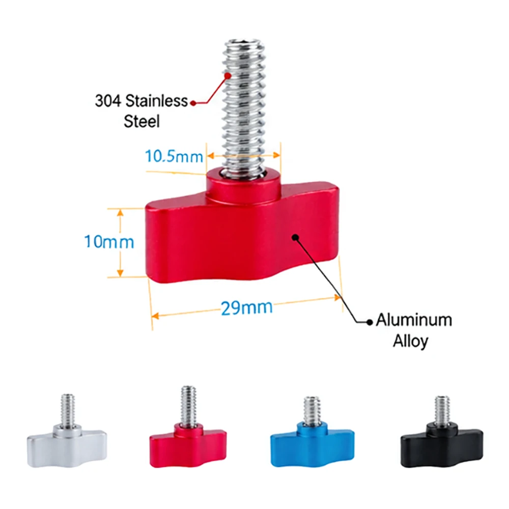 2Pcs M5 M6 M8 Tighten Screw Aluminum T Shaped Handle Thumb Knob Stainless Steel Thread Bolt Length 6mm~100mm For Action Camera