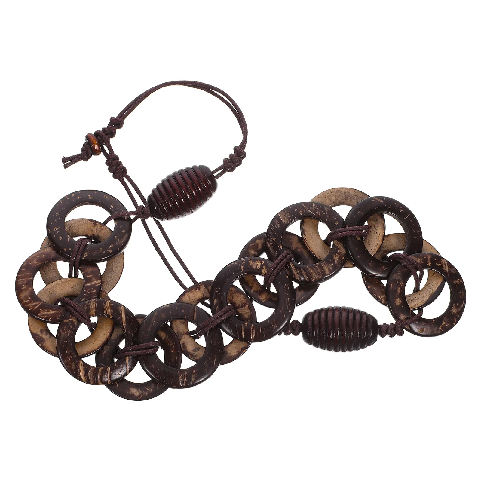 

Coconut Shell Bead Necklace Bohemian Ethnic Jewelry For Women Vintage Handmade Sweater Chain Beach Accessory Summer Luau Party