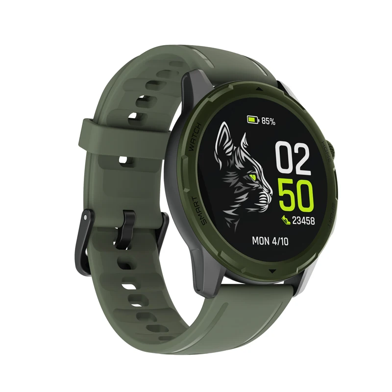 Round Smart Watch With Heart Rate Monitor Smartwatch IP68 Reloj Intelijente Green Band Sport Smart Watches Men Women