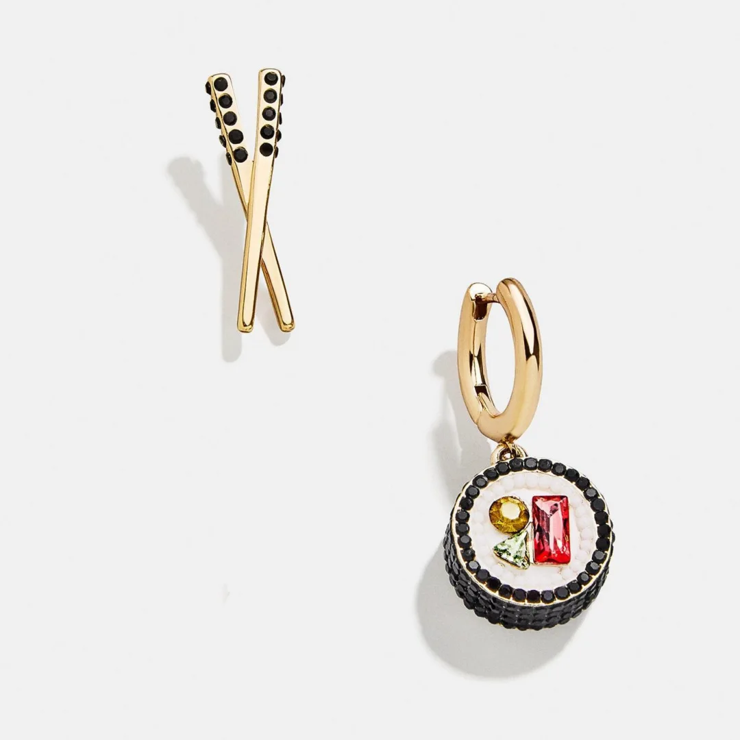 Food-Shaped Dangle Earrings, 14K Gold Plated