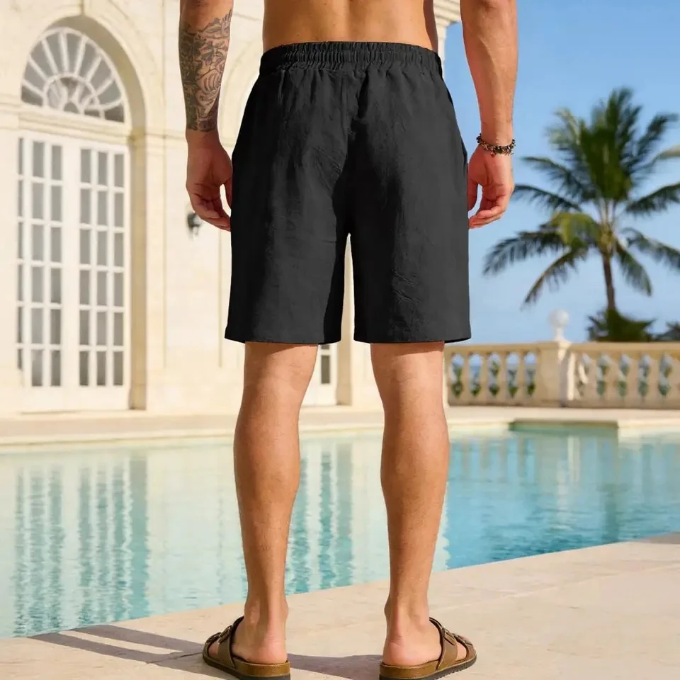 

Men Shorts Men's Outdoor Sport Shorts with Reinforced Pockets Elastic Waistband Adjustable Drawstring Loose Fit Casual Wear