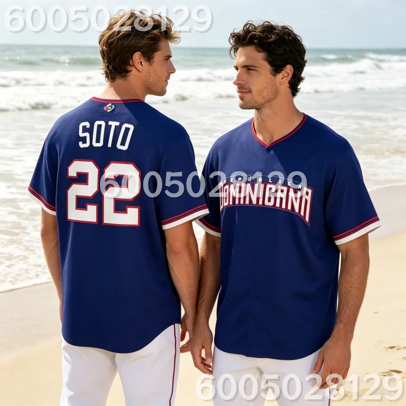2026 3D-Druck Dominikanische Republik Baseball Trikot 22 Soto Tatis Jr Guerrero Jr Herren WBC Nationalmannschaft Sport Familie Kinder T-Shirts – Detail 2