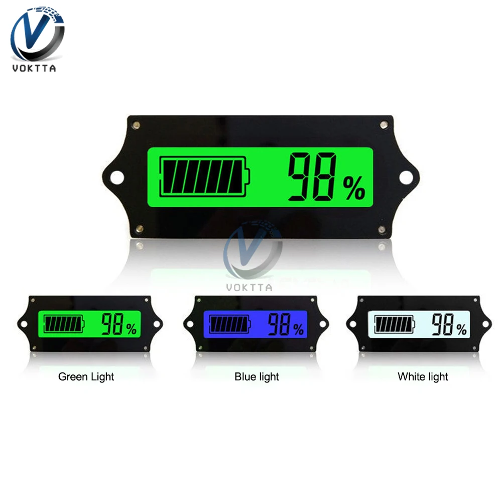 DC6-63V Digital Voltmeter Lithium Battery Capacity Indicator Voltage Tester Battery Capacity Tester Battery Power Level Monitor