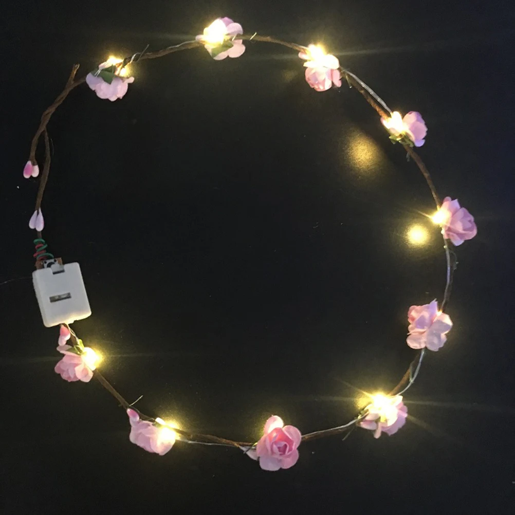 

6 Pcs Halloween Headband Glowing Flower Headbands Party Headdress Birthday Tiara