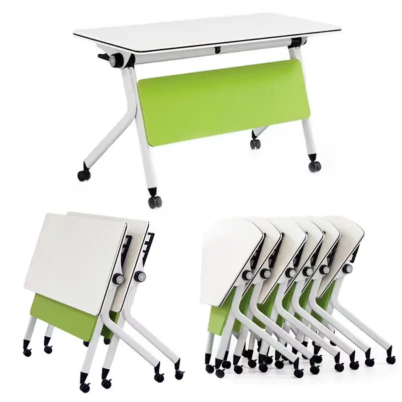 Foldable Training Table and Chair; Mobile Splicing Long Table for Office Meeting, Classroom Class, Student Desk