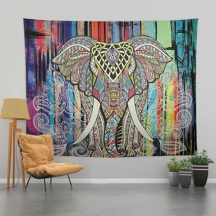 Nordic Elephant Tapestry Bohemia Mandala Living Room Wall Hanging Home Tapestries Ins Poster Cloth Bedroom Dormitory Decorative