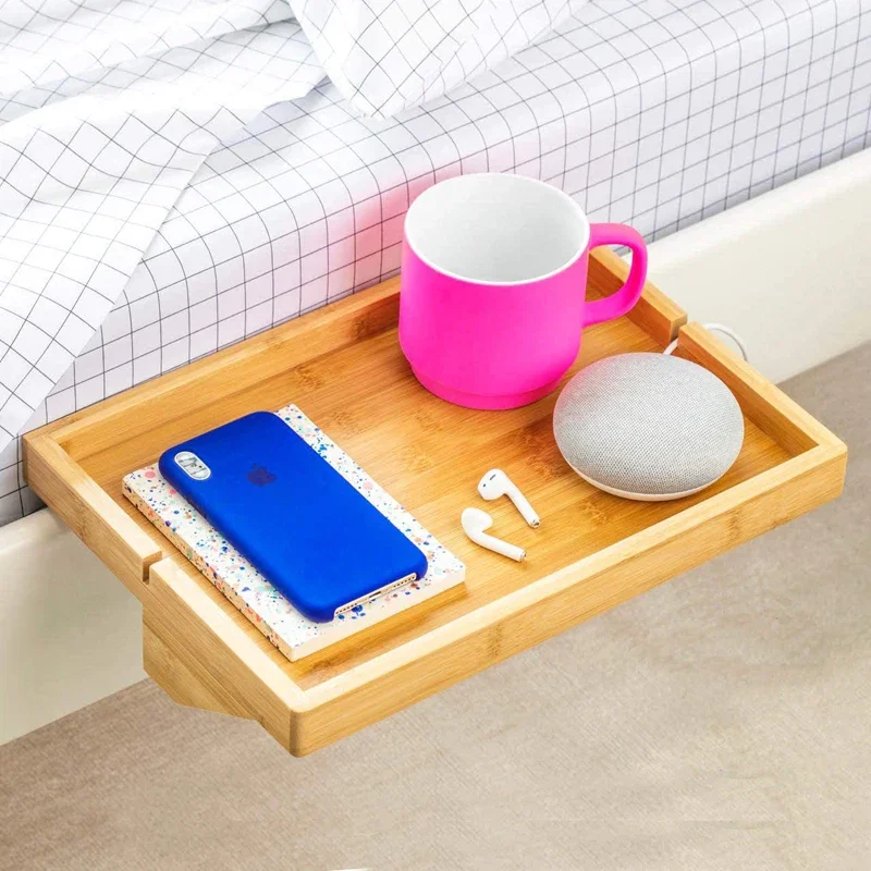 Creative Dormitory Wood Bedside Table Portable Rack Furniture Bedroom NightStands Storage Racks Window Sill Projector Holder