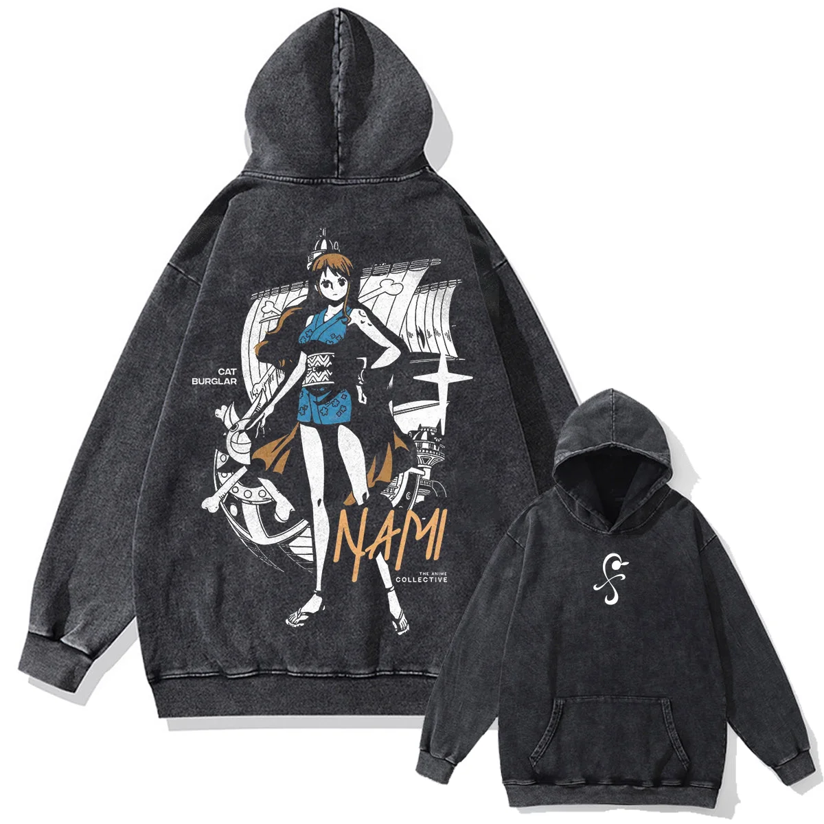 

Hip Hop Streetwear Oversized Hoodie Sweatshirt Washed Retro Vintage One Piece Graphic Hoodie Cotton Men Hooded Pullover Loose