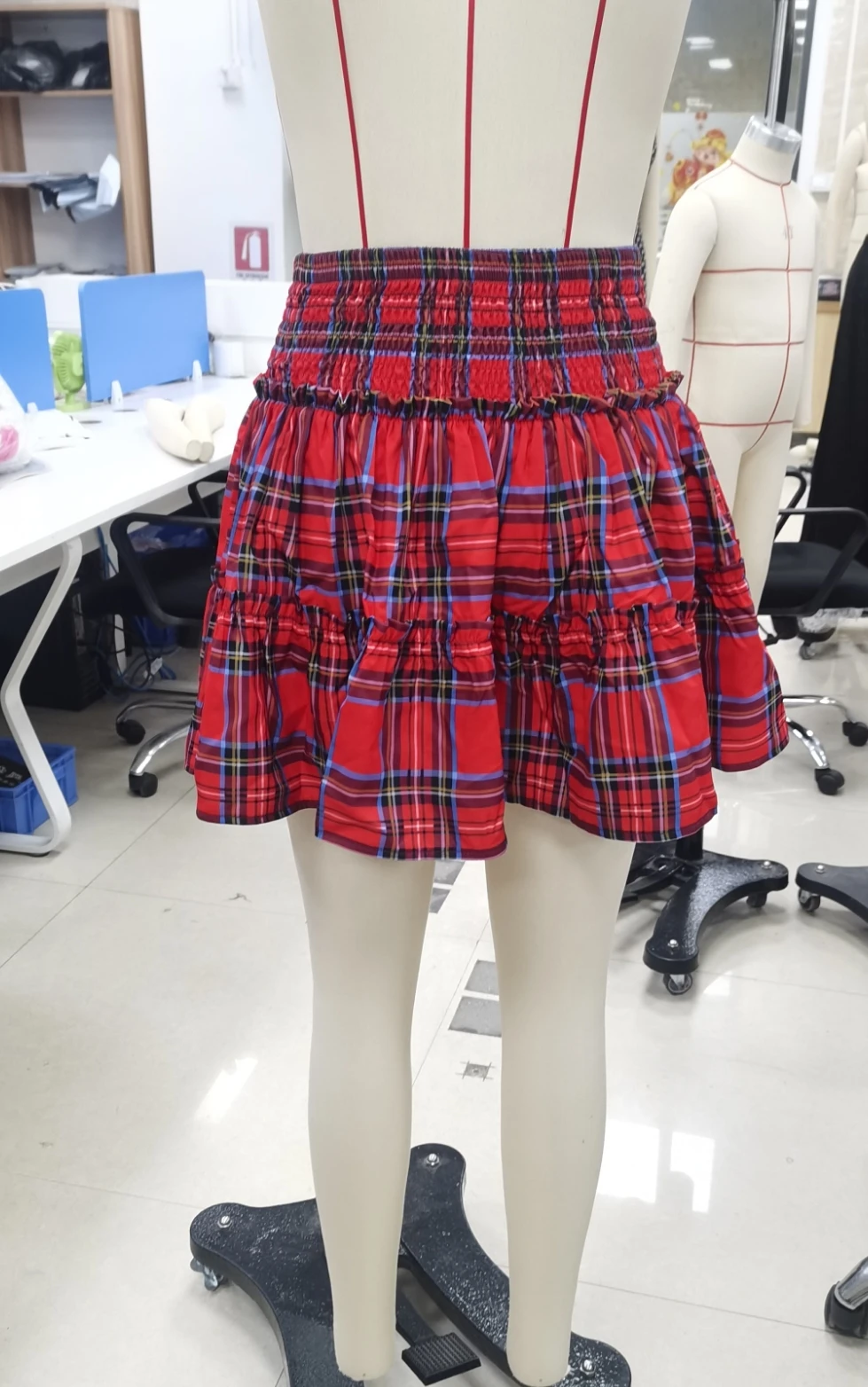 Stand Out in Style with Our Plaid Pleated Mini Skirt - Available in Red or Green, Sizes S, M, L