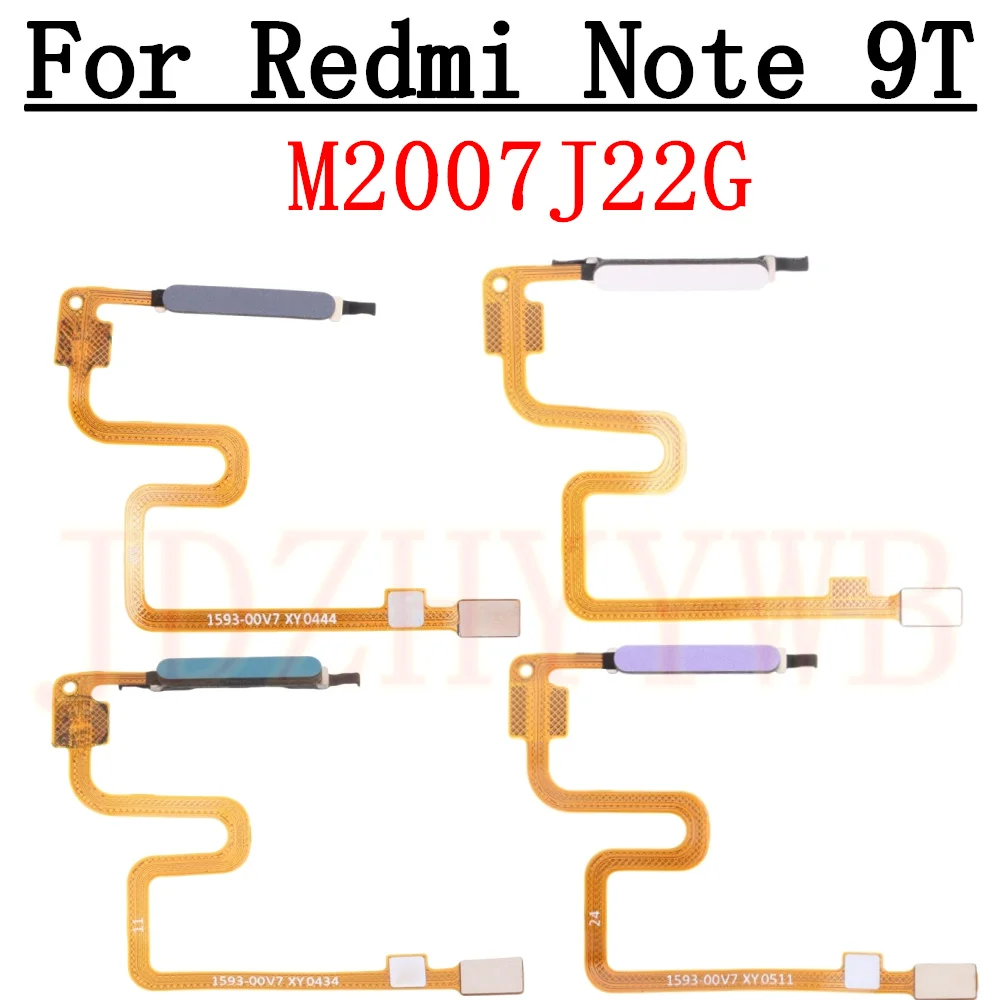 Original For Xiaomi Redmi Note 9T 5G Fingerprint Sensor Home Return Key Menu Power Button Flex Ribbon Cable Note 9 5G