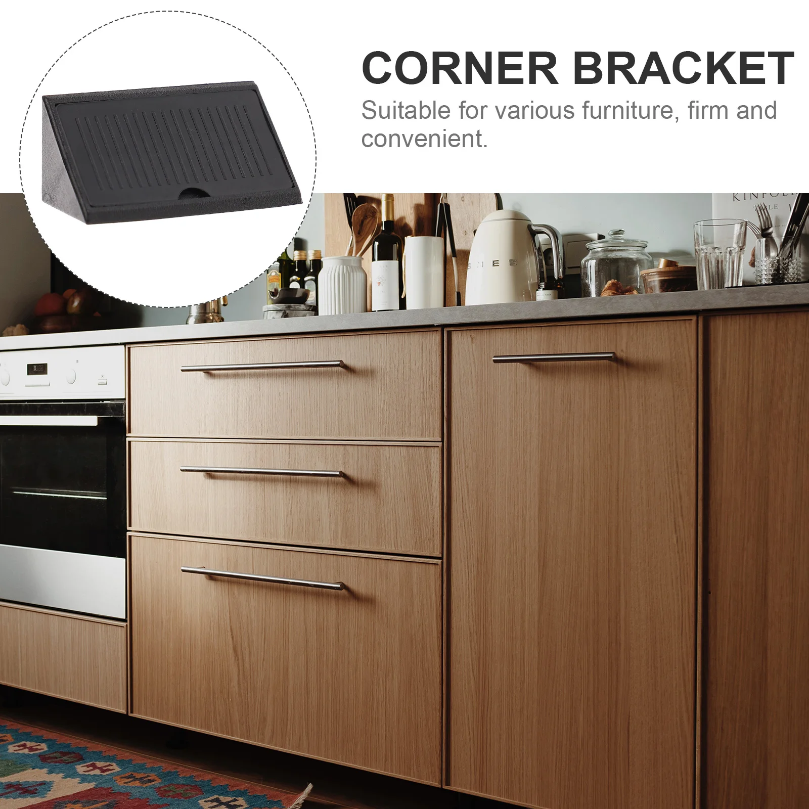 

100Pcs Cabinet Connector Plastic Corner Braces Durable Stable Fastener for Furniture Angle Bracket Corner Brace