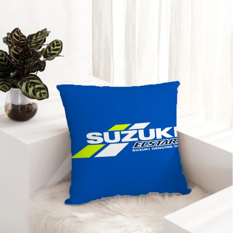 Short Plush S-Suzuki Logo Cushion Covers for Decorative Cushions Double Sided Printing Body Pillow Cover 40x40 Pillows Sofa Bed