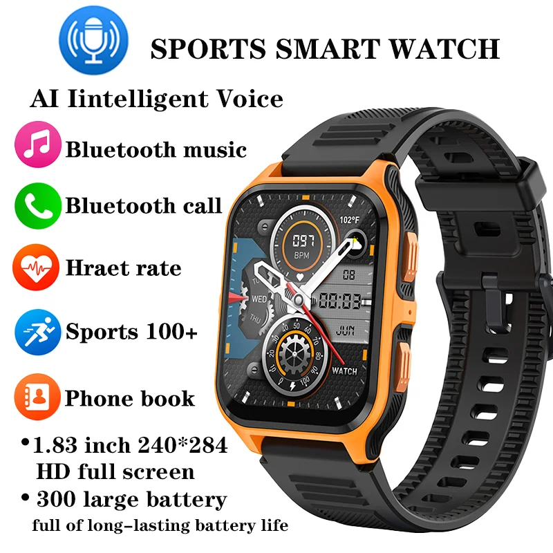 

For Xiaomi 1.9" Outdoor Smartwatch Men Voice Assistant Bluetooth Call Heart Rate Monitoring Sport Waterproof Smart Watches Women