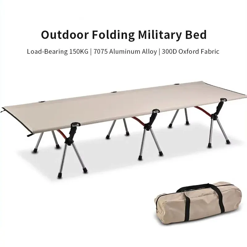 Portable Camping Cot Lightweight Collapsible Sleeping Bed Tourist Hiking Backpacking Foldable Tent Bed Outdoor Single Beds