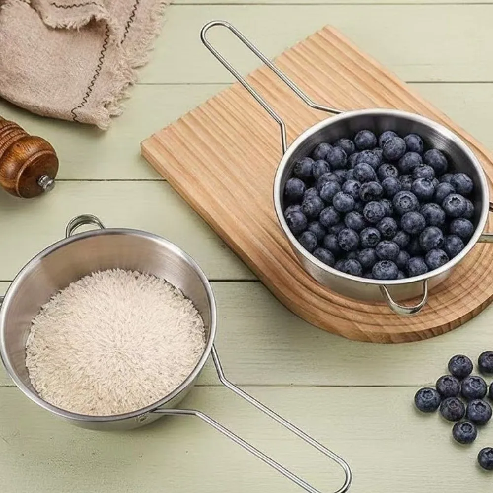 

Long Handle Stainless Steel Strainer Ultra-fine Mesh Ergonomic Handle Rice Sieve Hanging Efficient Food Strainer Rice Washing