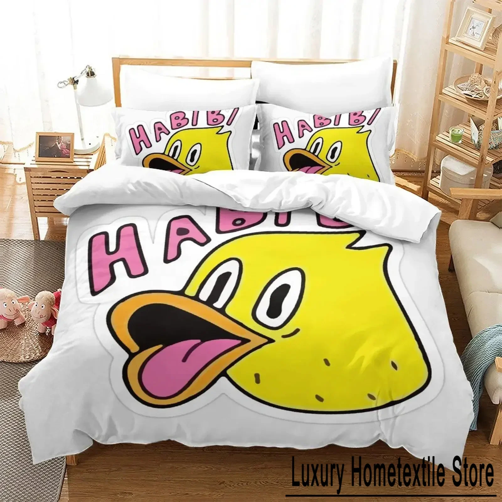 Cartoon Quackity Duck Bedding Set Duvet Cover Bed Set Quilt Cover Pillowcase Comforter king Queen Size Boys Adult Bedding Set