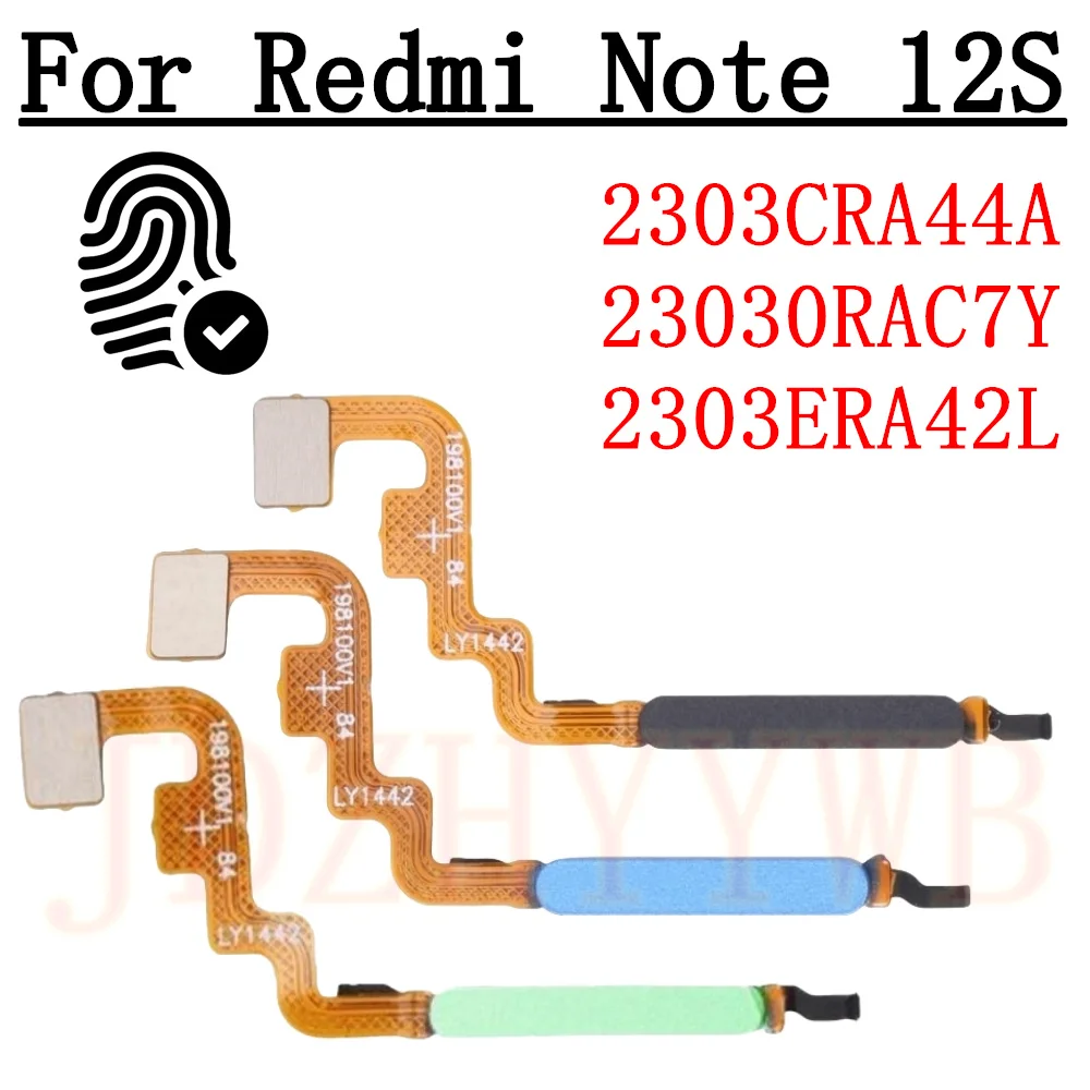 Original For Xiaomi Redmi Note 12S Fingerprint Sensor Home Return Key Menu Power Button Flex Ribbon Cable Note12S