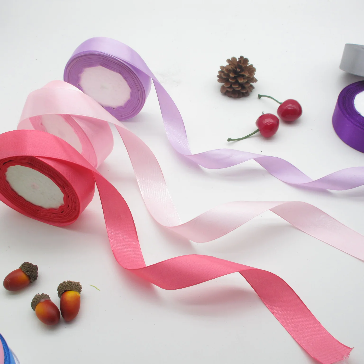 22Meters/Roll 25mm Satin Ribbon Handmade Gift Wrap Party Wedding Gift Packaging Decorative