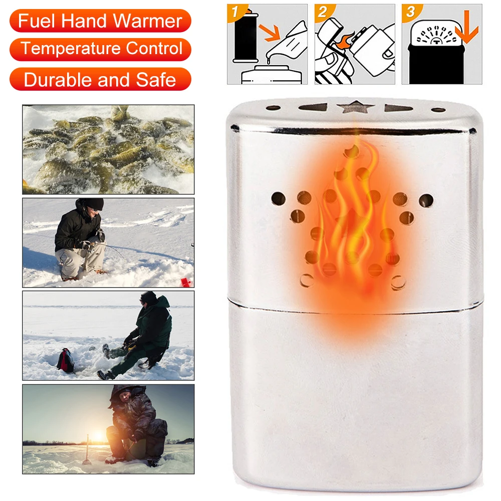 Hand Fuel Heating Mini Hand Warmer Reusable Hand Warmers Heater Ultralight Standard Pocket Hand Heater Metal Alloy Winter Heater