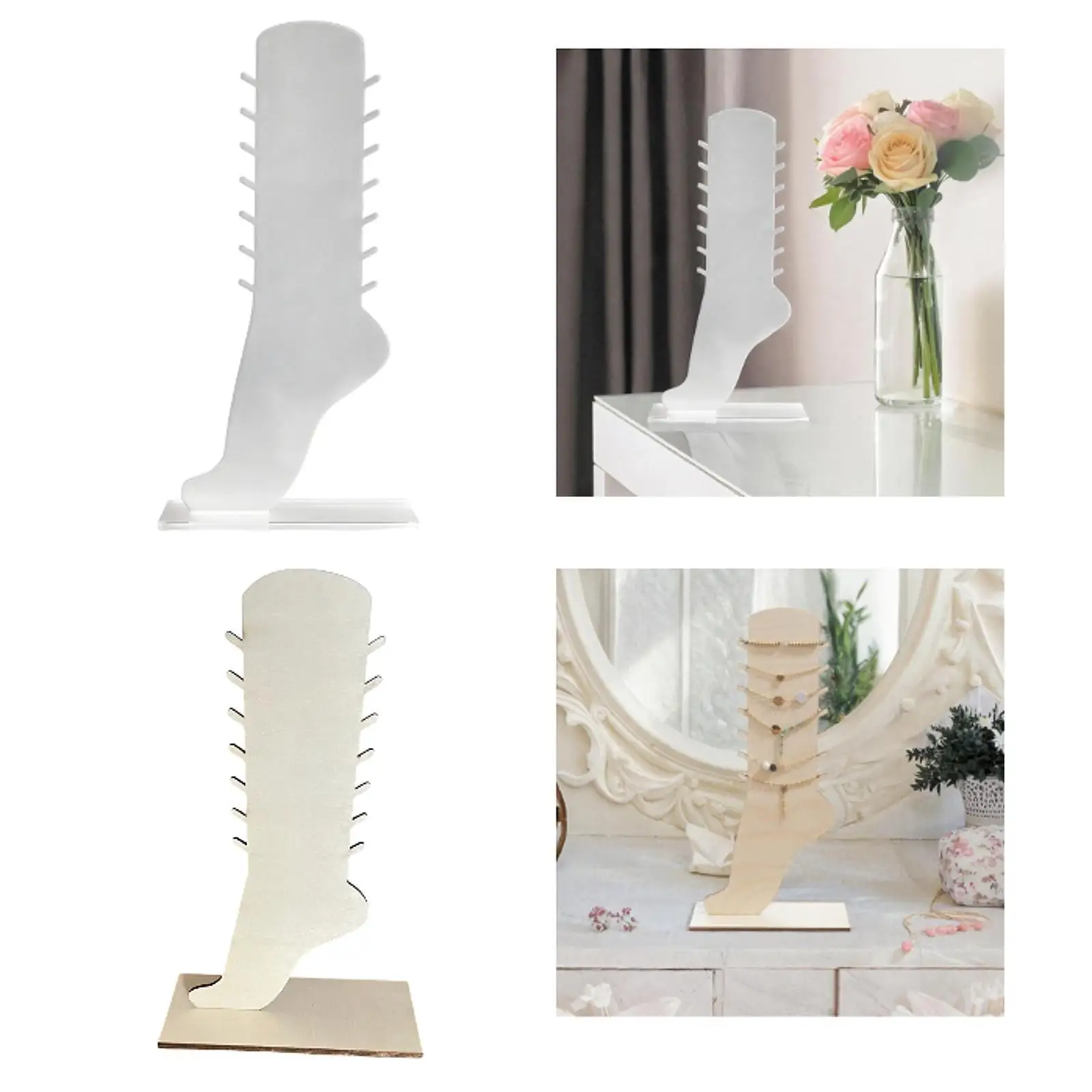 

Foot Shaped Anklet Storage Rack Jewelry Organizer 7 Layer for Shop Counter