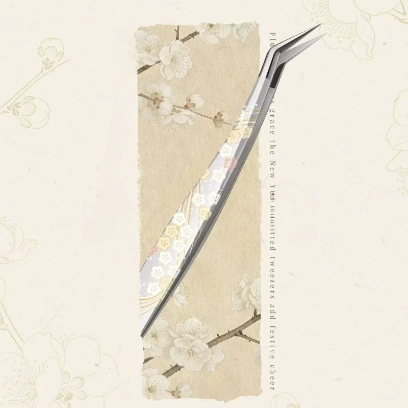 Chinese Style Stationery Tweezer Scene Building Sticker Tool for Journaling Sticker Craft Tweezer Professional Eyelash Extension