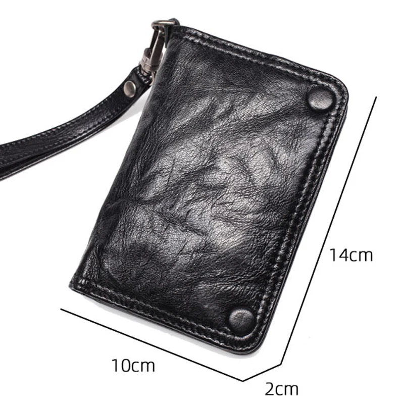 AETOO  Leather purse men's short vertical multifunctional driver's license card bag men's handmade vintage tide brand sheepskin image 6