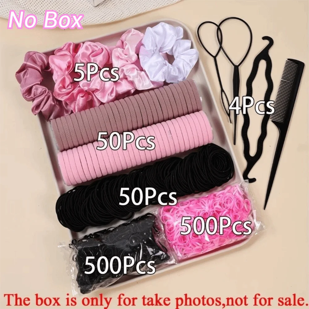 

New Polyester Hair Accessories Set High Elastic Seamless Scrunchies Solid Color Hair Ties Women Daily Use