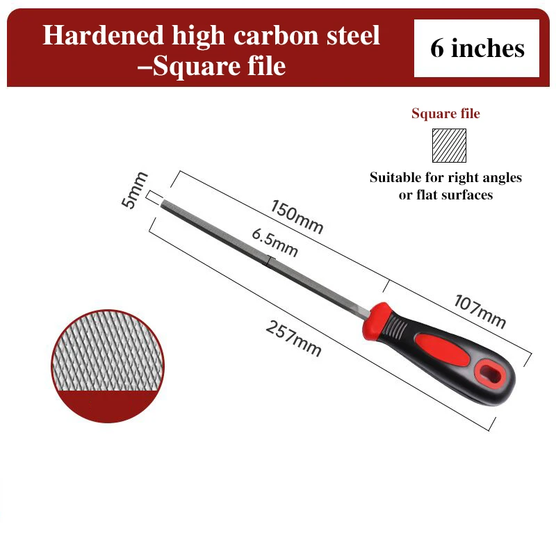 

Small Triangular File Woodworking Shorty Semicircular File 6 Inch 150mm Hardened High Carbon Steel File For Metal Wool