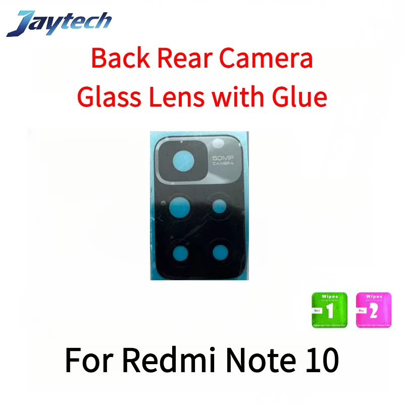 10 قطعة عدسة زجاجية للكاميرا الخلفية لـ Redmi Note 10 11S 12S 13 14 زجاج الكاميرا مع لاصق غراء
