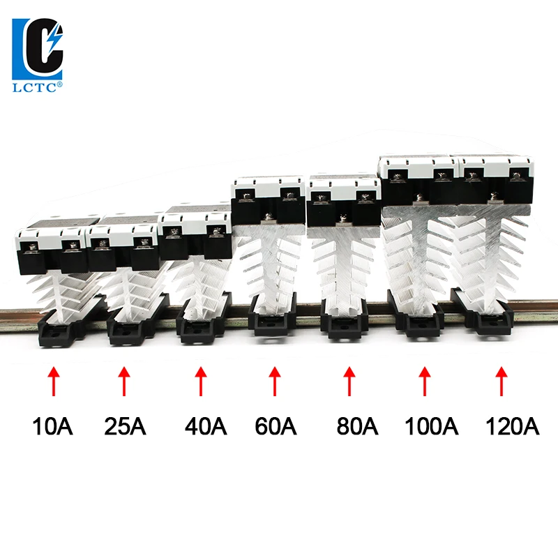 Твердотельное реле LCTC, радиатор, радиатор SSR, однофазный DIN-рейка, 10 А, 25 А, 40 А, 60 А, 80 А, 100 А, 120 А, фотосессия, пересечение нуля