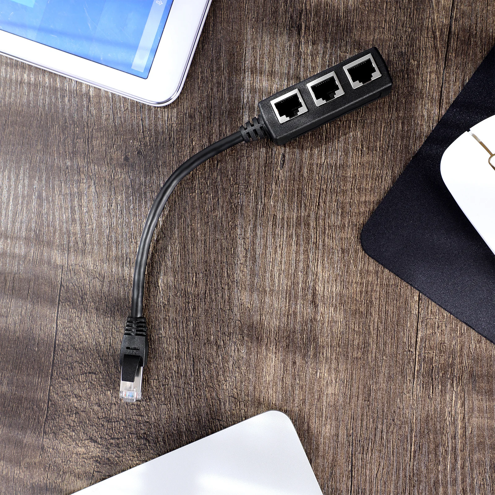 Lan Splitter 1 ذكر إلى 3 أنثى محول كابل تمديد شبكة إيثرنت لجهاز توجيه الكمبيوتر المحمول شبكة الفاصل
