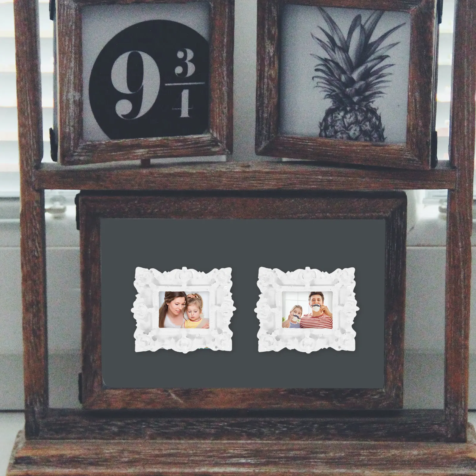 25Pcs Resin Small Photo Frames Mini Vintage Picture Frame DIY Jewelry Display Frame Ornament Photography Mini Frames