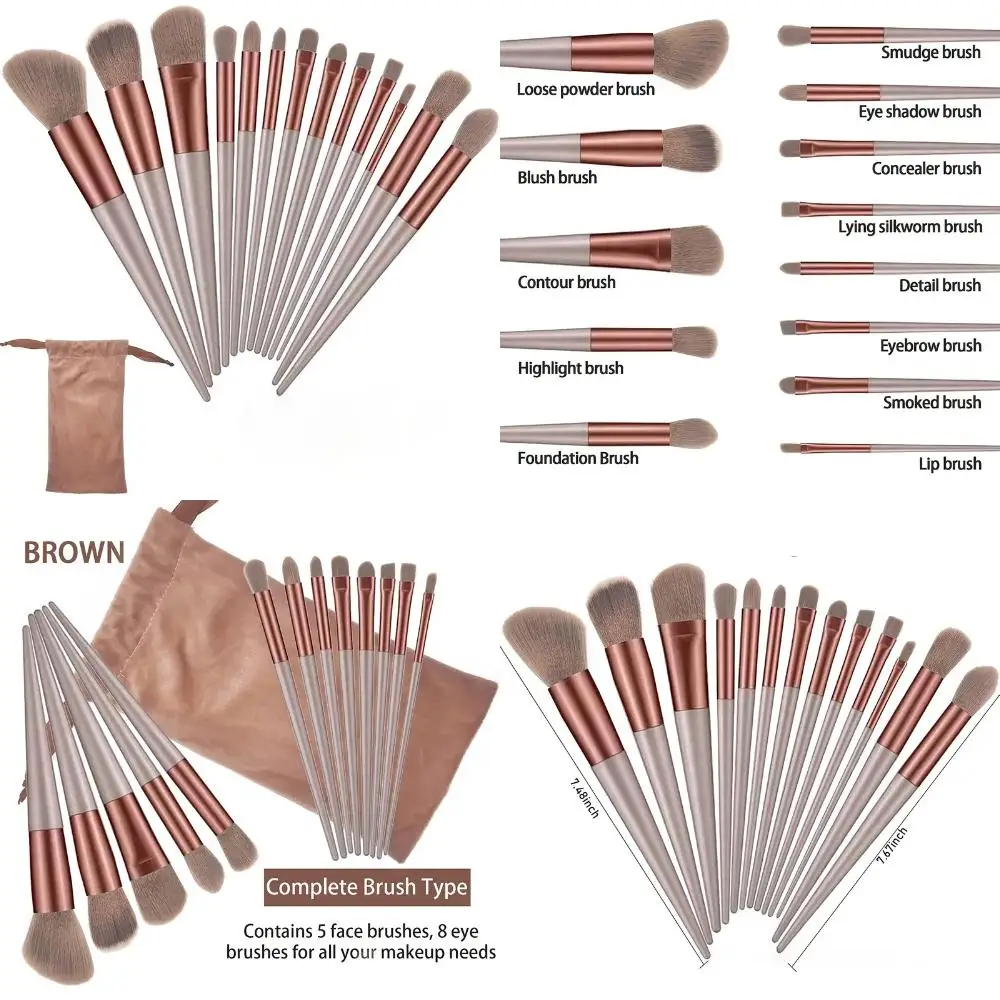 

Makeup Brushes Set with Beauty Blender & Eyeshadow Brushes in Cloth Bag - Gift Bag Included