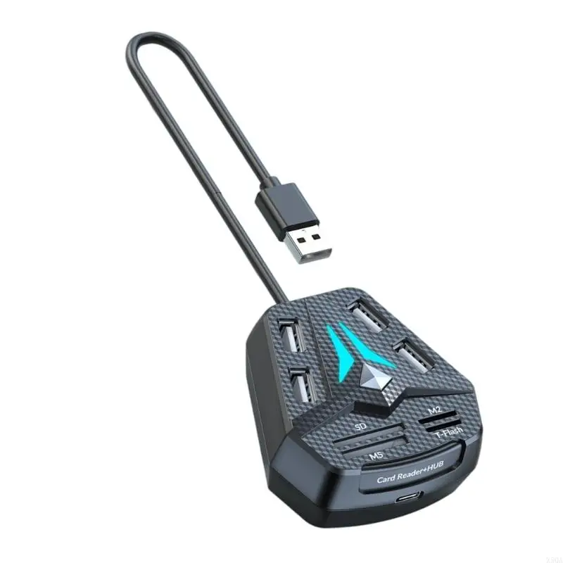 Portable USB 2.0 Docking Station With MS M.2 Card Reader And 2/4 USB Port Enhancing Work Efficiency 