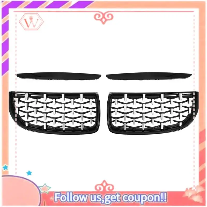 

Durable Gloss Black&Chrome Diamond Meteor Latest Style Grille For -BMW 3 Series E90 E91 325I 328I 335I Pre-LCI 2005-2008