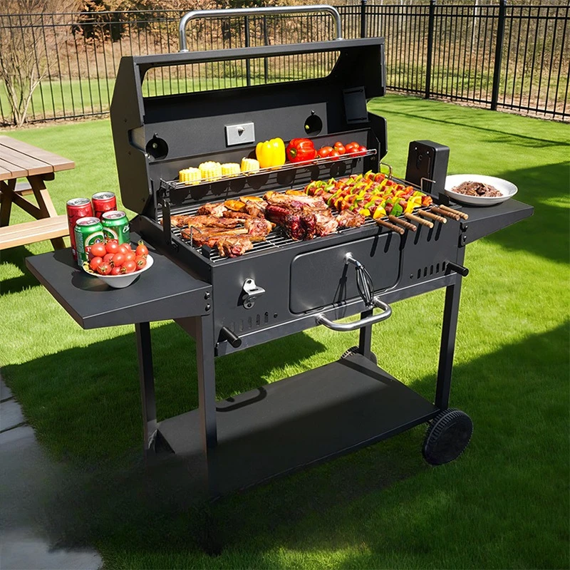 Custom Detachable Split American Grill Electric Rotary Outdoor Large Charcoal  Commercial