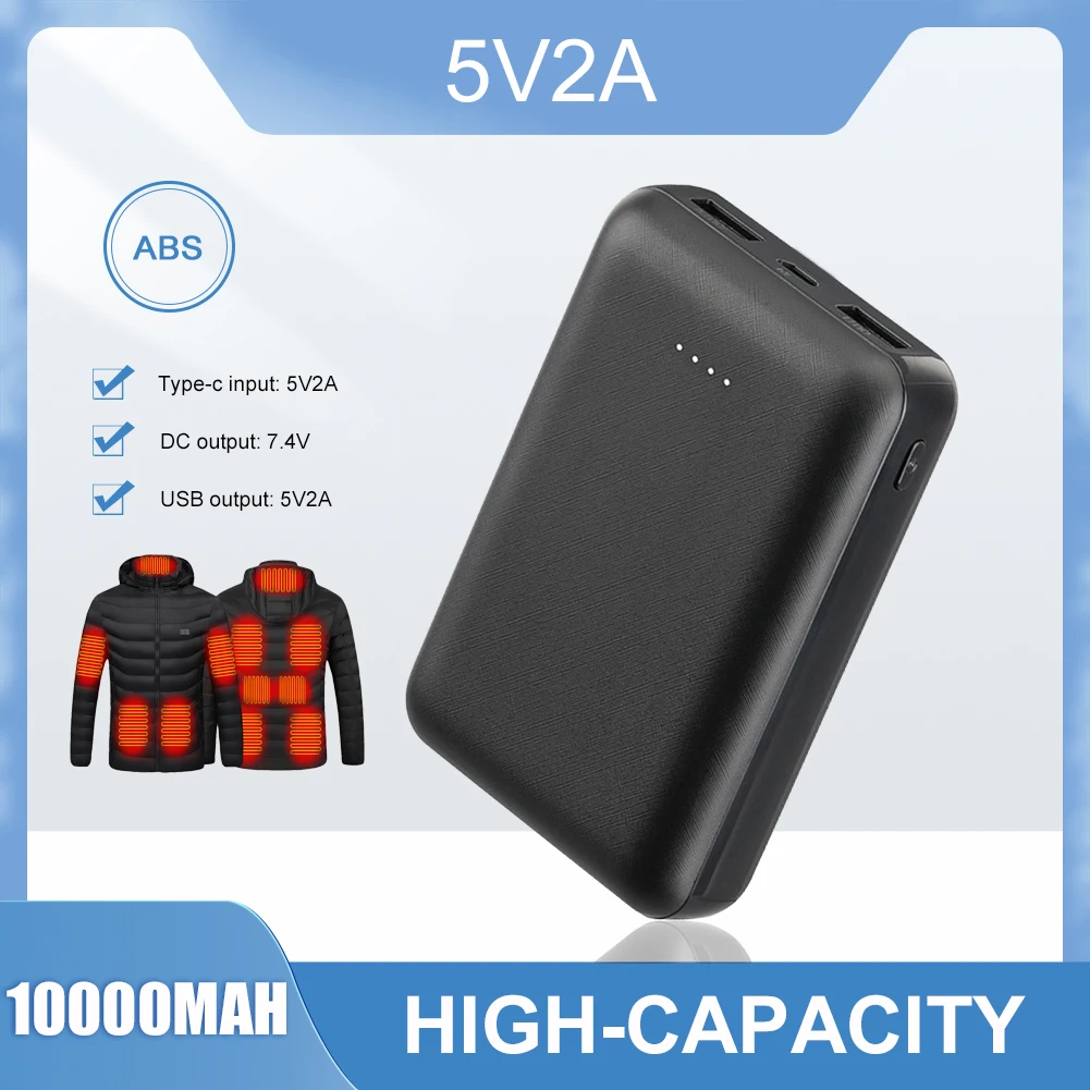 

Portable 10000mAh Power Bank Charger External Battery Pack PoverBank for Heating Vest Jacket Scarf Socks Gloves